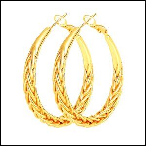 Sterling Silver Hoop Earrings Hypoallergenic Twisted Large Hoops 30/40/50MM